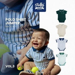 FLUFFY Polo Shirt Jumper Bayi Lengan Pendek Edisi Denim Original Vol 3