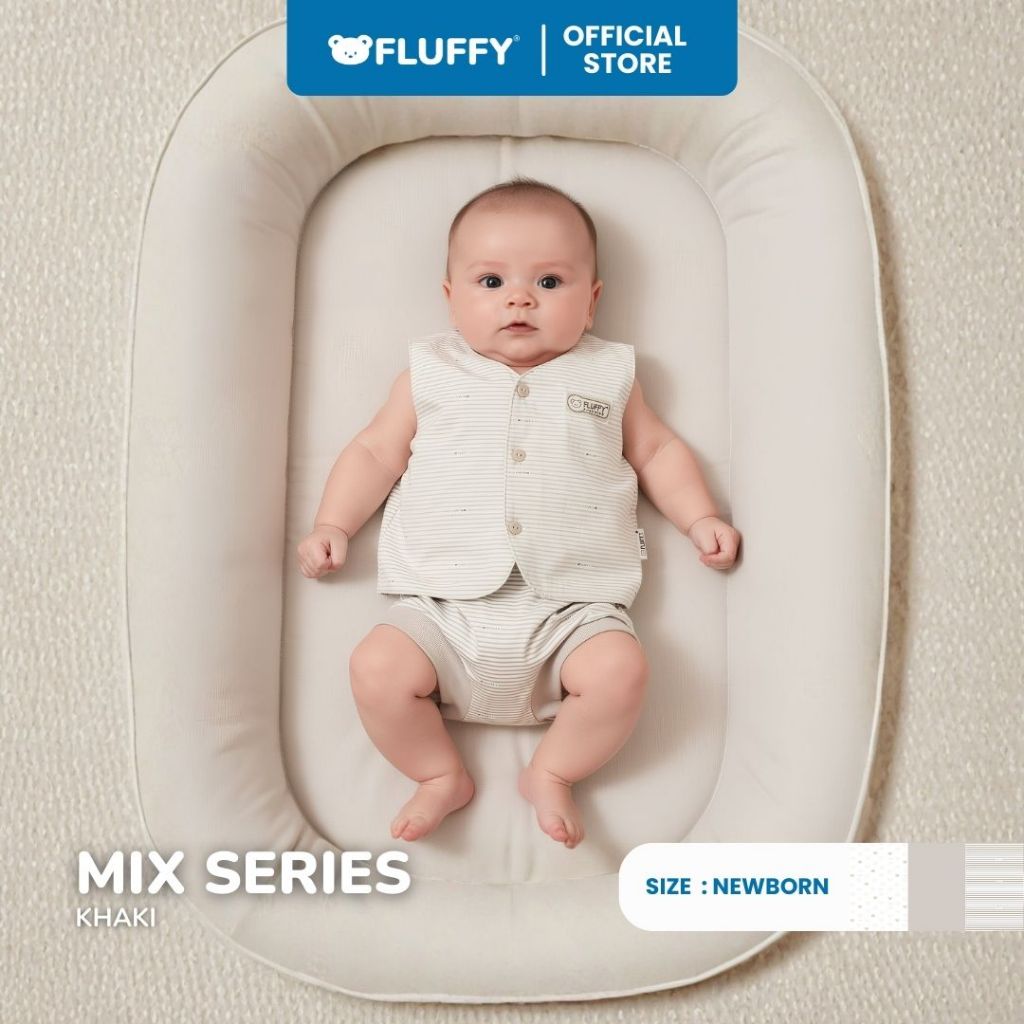 Fluffy Setelan Baju Kutung Celana Pop Newborn Isi 3 Pasang SNI