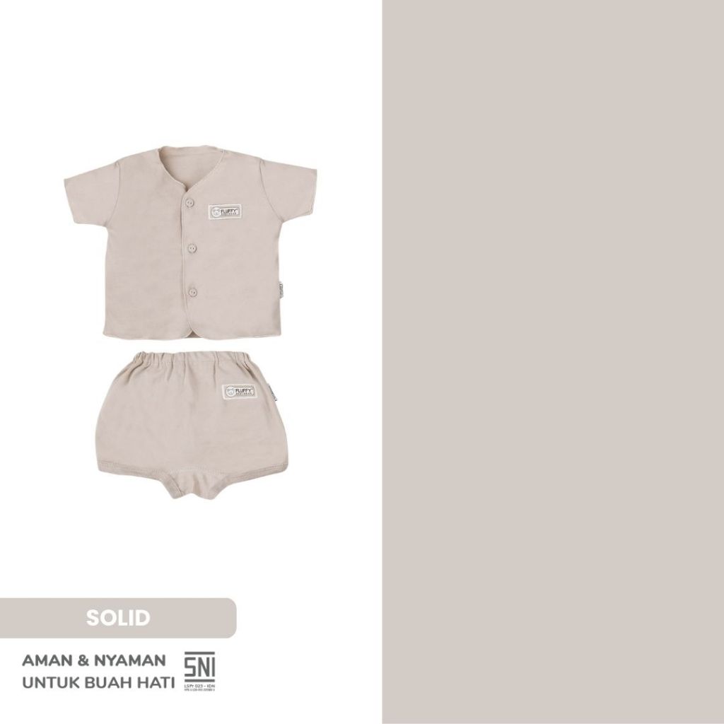 Fluffy Setelan Baju Lengan Pendek Celana Pendek Neci Khaki Newborn 3 Pasang - Gambar 5
