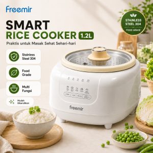 Freemir Smart Rice Cooker Low Carbo 1,2L Penanak Nasi Mini Digital MPASI