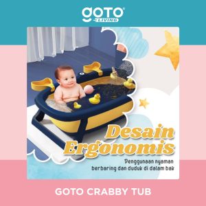 GOTO Crabby Bath Tub Bak Mandi Bayi Lipat Bantal Empuk Termometer Suhu 0-3 Tahun