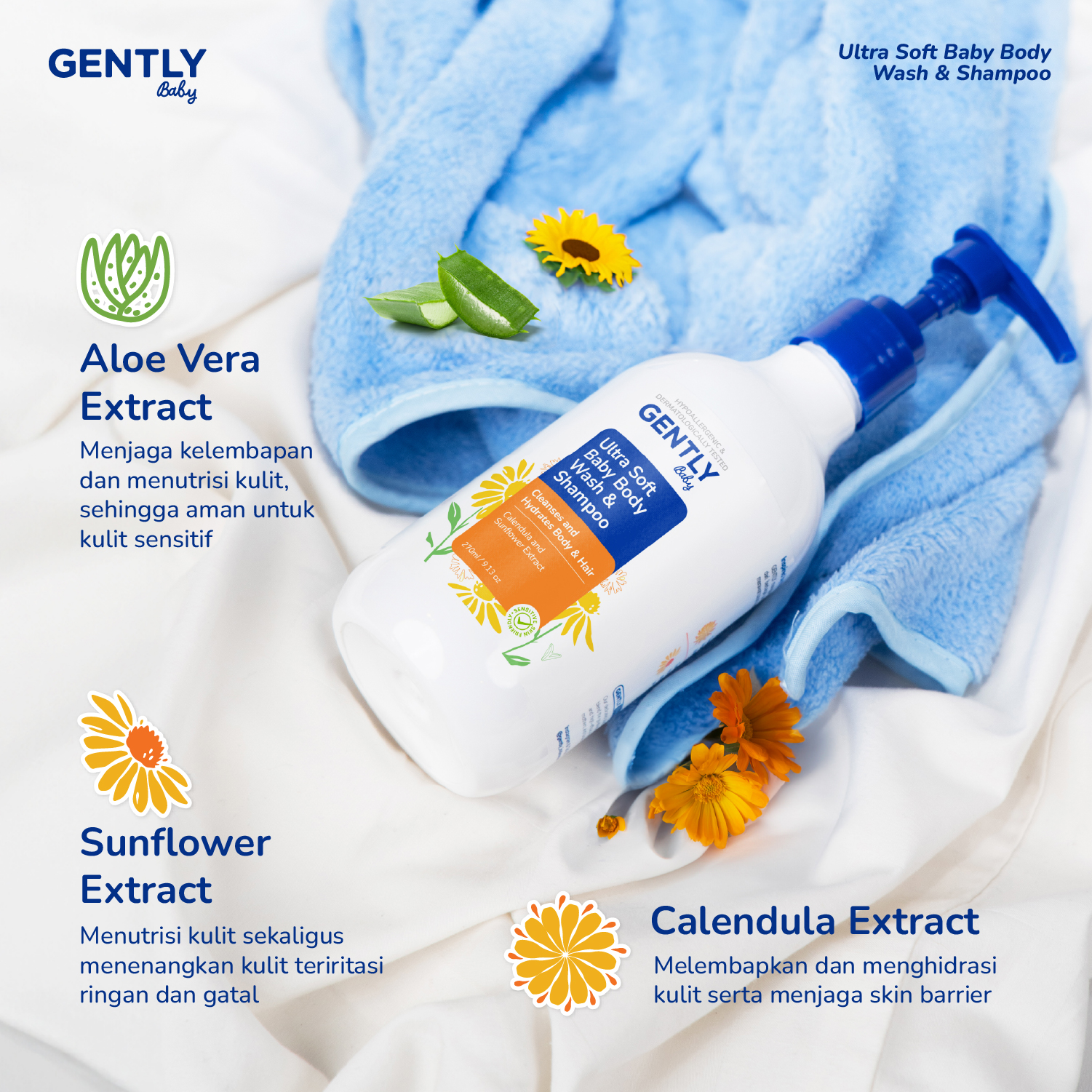 Gently Baby Wash Shampoo Ultra Soft 250ml Sabun Sampo Bayi Kulit Sensitif Anti Iritasi - Gambar 10