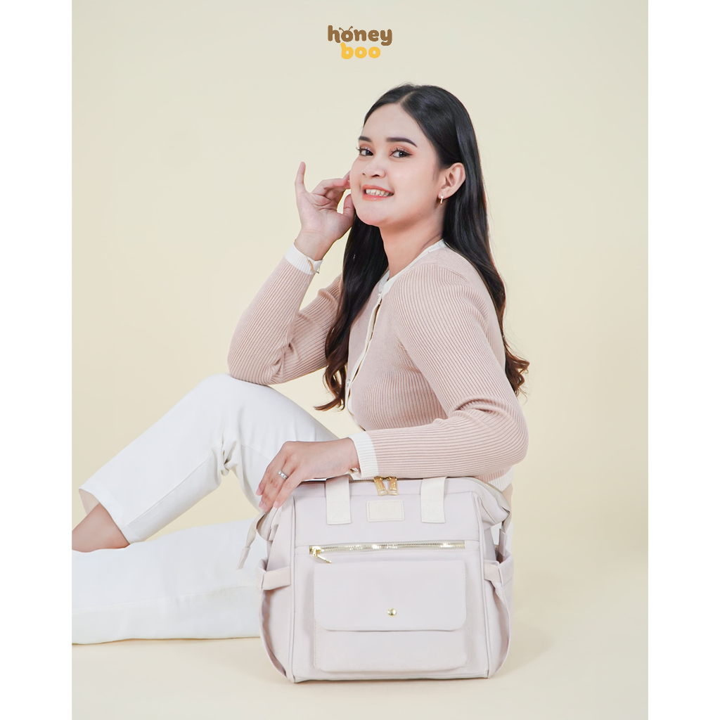 Honey Boo Jolly Diaper Bag Tas Ransel Totebag Bayi Multisekat Composite Waterproof - Gambar 5