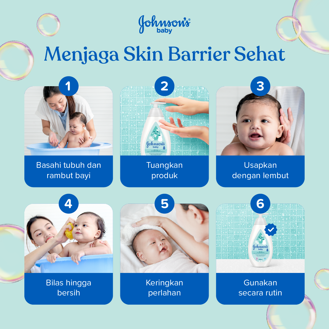 Johnson's Baby Hair Body Bath Milk Rice 1 Liter Sabun Mandi Bayi 2 in 1 1000ml - Gambar 6