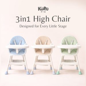 KURU 3in1 High Chair HC-8953 Kursi Makan Bayi Leather Booster Chair