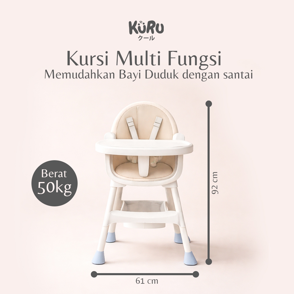 KURU 3in1 High Chair HC-8953 Kursi Makan Bayi Leather Booster Chair - Gambar 6