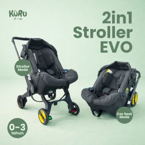 Kereta Dorong Bayi Multifungsi Kuru EVO 2in1 Hybrid Stroller Car Seat Lightweight Flight