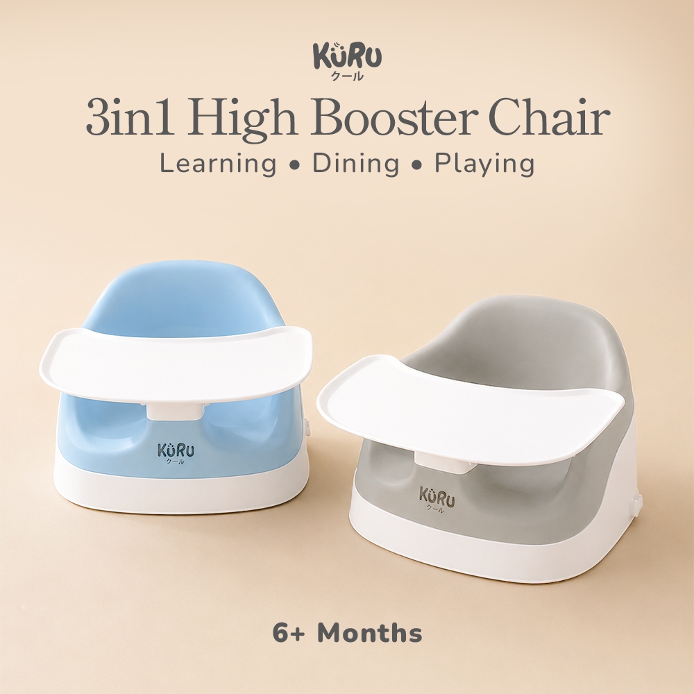Kursi Makan & Mandi Bayi KURU 3in1 Booster Chair Portable EVA Foam