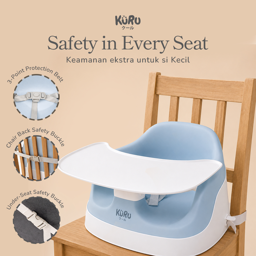 Kursi Makan & Mandi Bayi KURU 3in1 Booster Chair Portable EVA Foam - Gambar 2