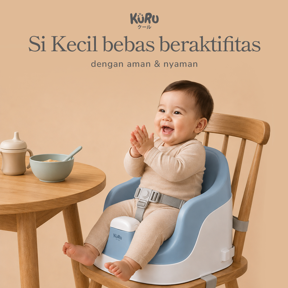 Kursi Makan & Mandi Bayi KURU 3in1 Booster Chair Portable EVA Foam - Gambar 3