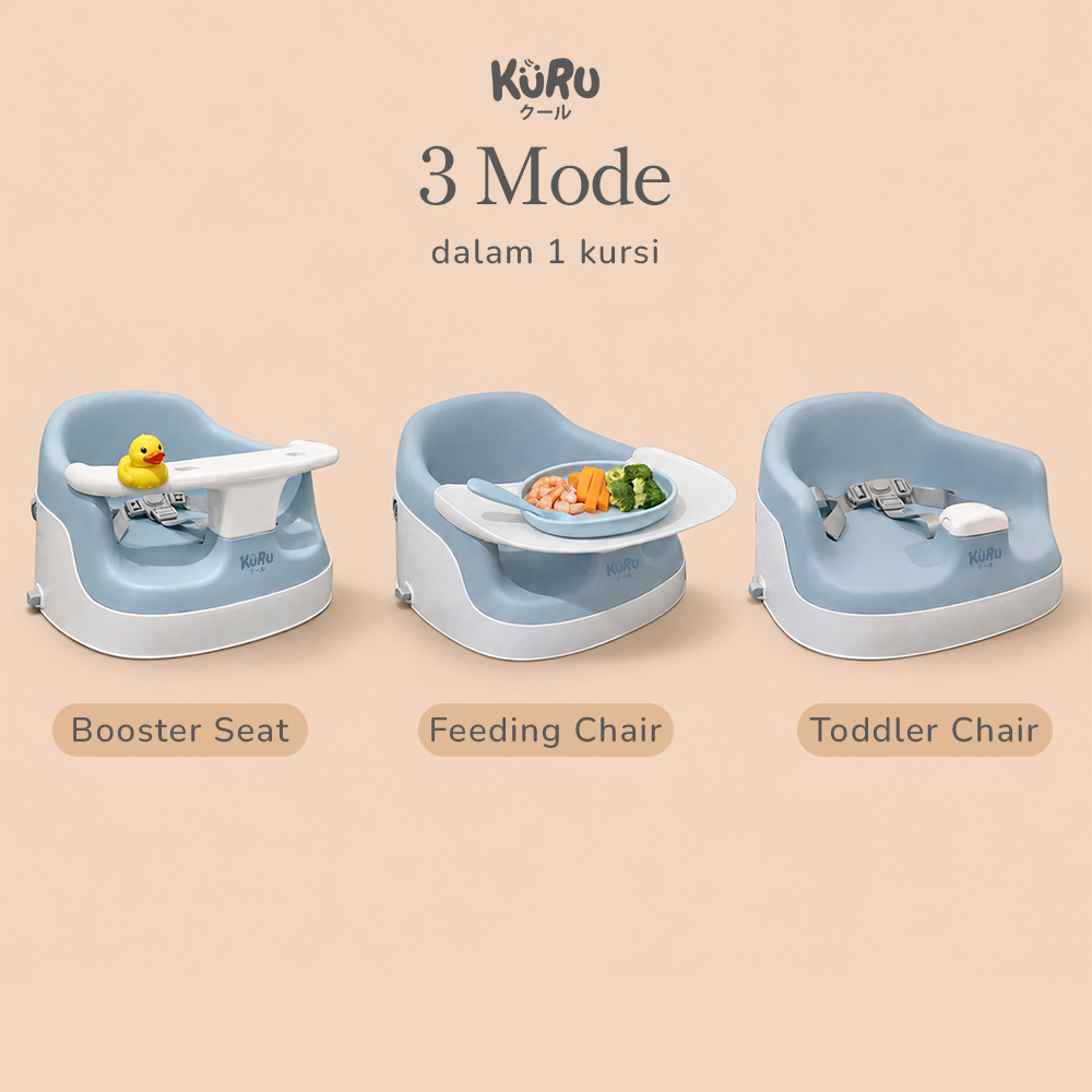 Kursi Makan & Mandi Bayi KURU 3in1 Booster Chair Portable EVA Foam - Gambar 7