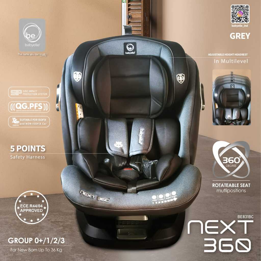 Kursi Mobil Bayi Babyelle Next 360 Isofix BE 831 Rotasi Premium Newborn 36 kg - Gambar 3