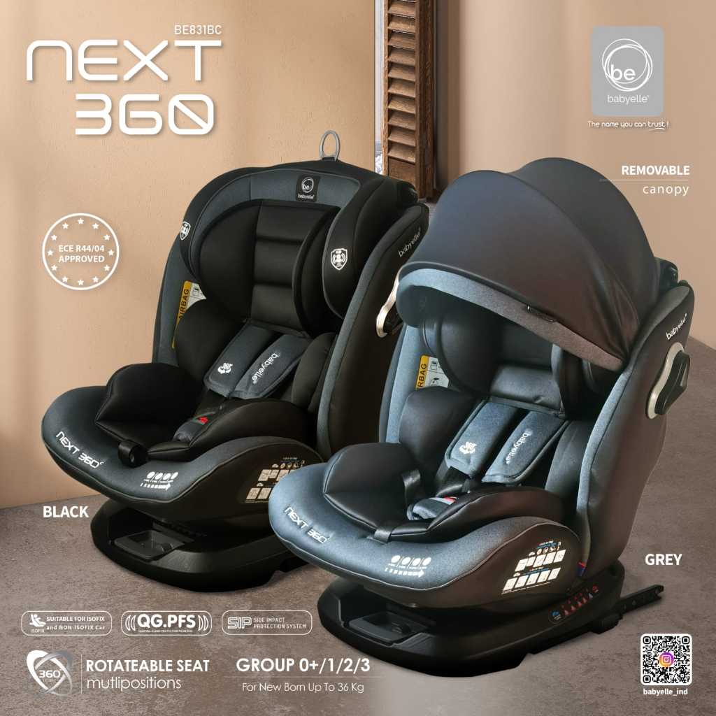 Kursi Mobil Bayi Babyelle Next 360 Isofix BE 831 Rotasi Premium Newborn 36 kg - Gambar 5