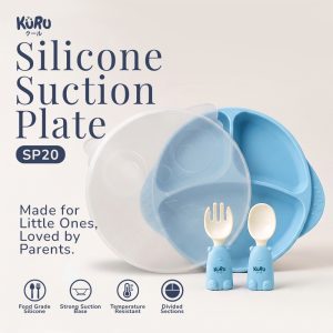 Kuru SP20 Baby Silicone Suction Plate Set Piring Makan Anak MPASI 3 Sekat