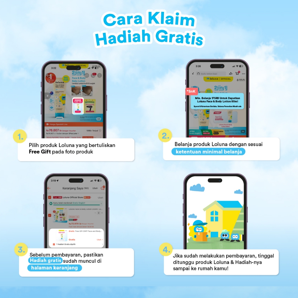 LOLUNA Head to Toe Baby Wash 450ml Refill Sabun Sampo Bayi Sensitif 5x Ceramide - Gambar 3