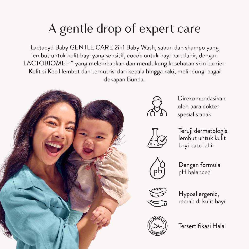 Lactacyd Baby Gentle Care 2in1 Sabun Sampo Bayi 150ml Pelindung Iritasi Kulit Sensitif - Gambar 3