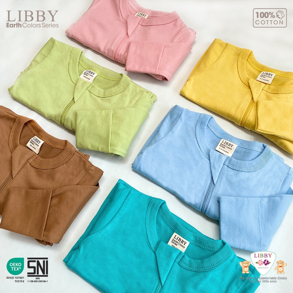 Libby Zippy Suit Sleepsuit Baju Tidur Bayi Lengan Panjang Double Zipper Sarung Tangan Kaki - Gambar 7