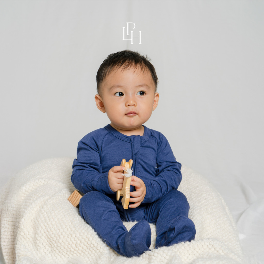 Little Palmerhaus Footie Sleepsuit Baju Tidur Bayi Zipper Cotton Modal