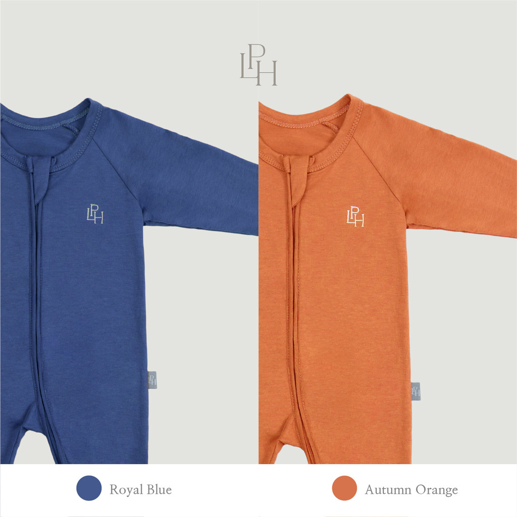 Little Palmerhaus Footie Sleepsuit Baju Tidur Bayi Zipper Cotton Modal - Gambar 4