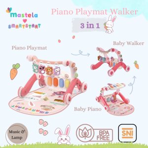 Mastela 3 in 1 Piano Playmat Push Music Walker Mainan Edukasi Bayi
