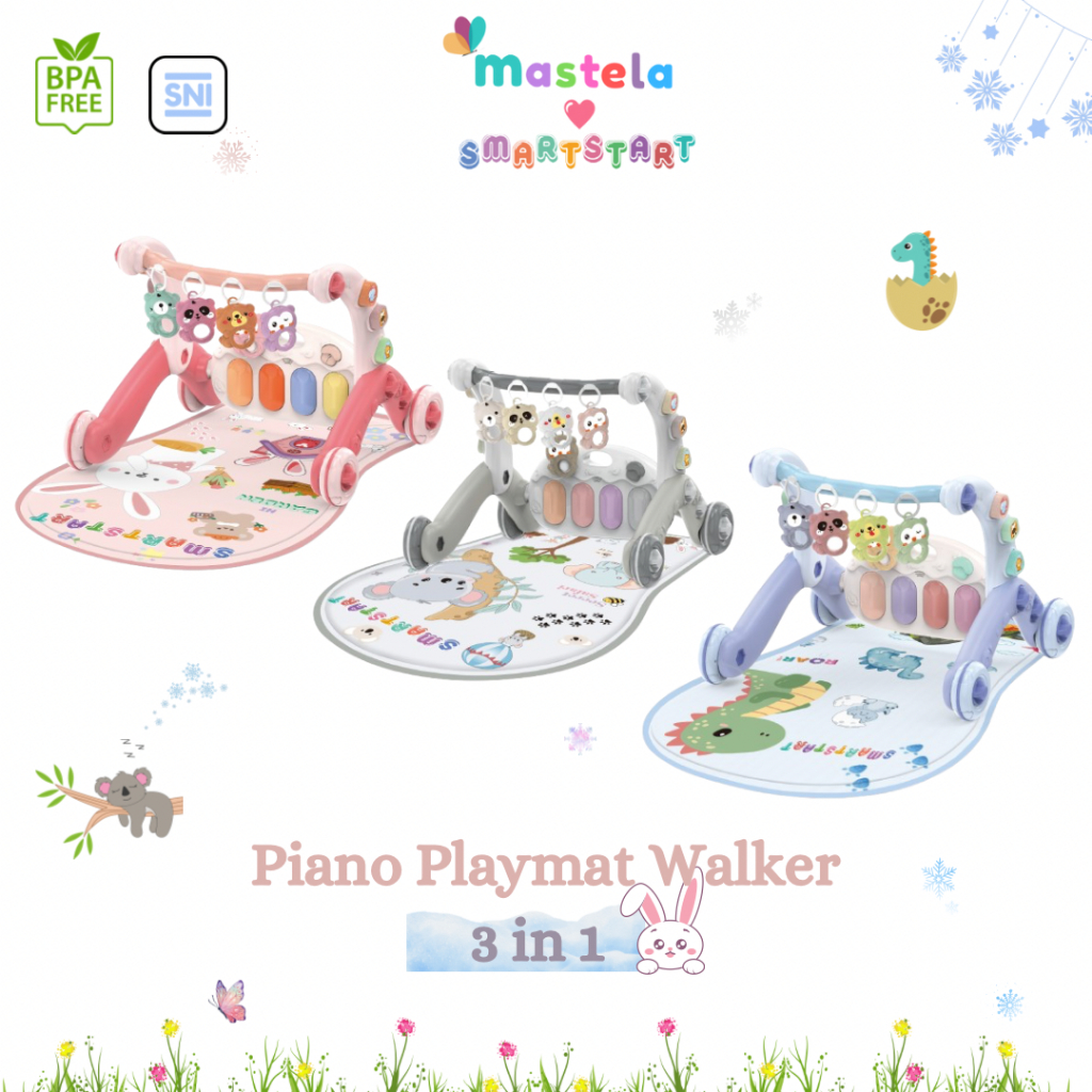Mastela 3 in 1 Piano Playmat Push Music Walker Mainan Edukasi Bayi - Gambar 3