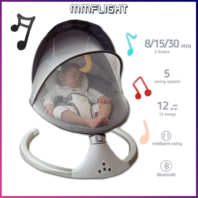Mmflight HUG ME Ayunan Bayi Elektrik Otomatis Lipat Swing Chair Bluetooth