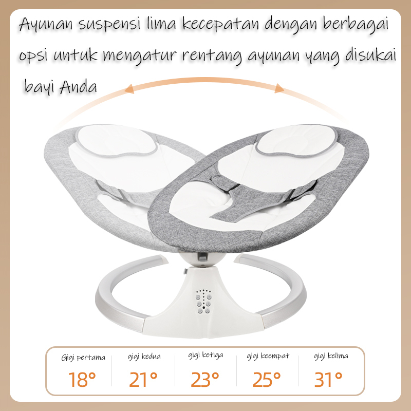 Mmflight HUG ME Ayunan Bayi Elektrik Otomatis Lipat Swing Chair Bluetooth - Gambar 10
