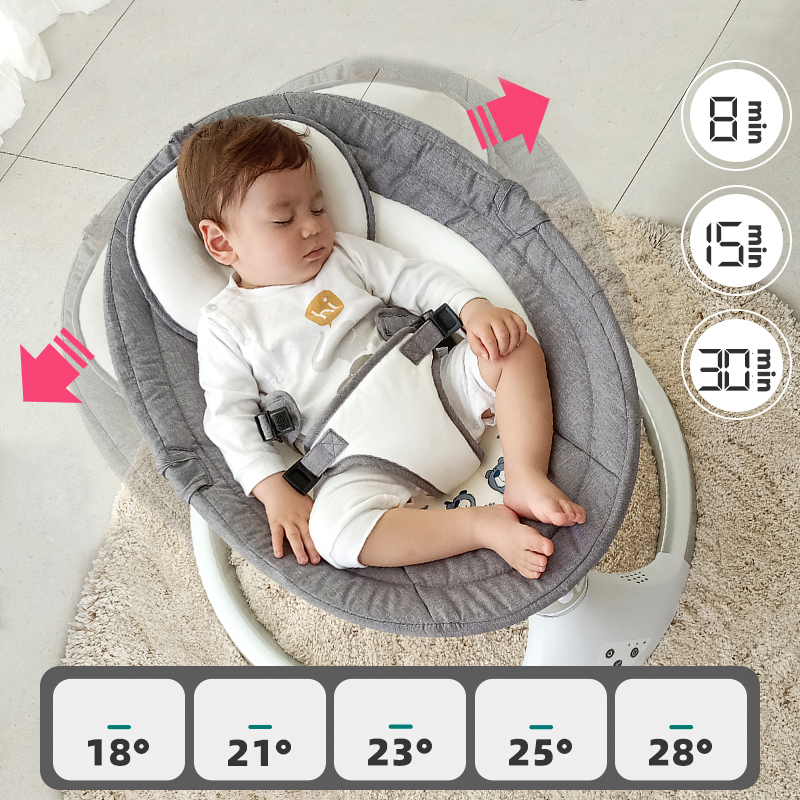 Mmflight HUG ME Ayunan Bayi Elektrik Otomatis Lipat Swing Chair Bluetooth - Gambar 13