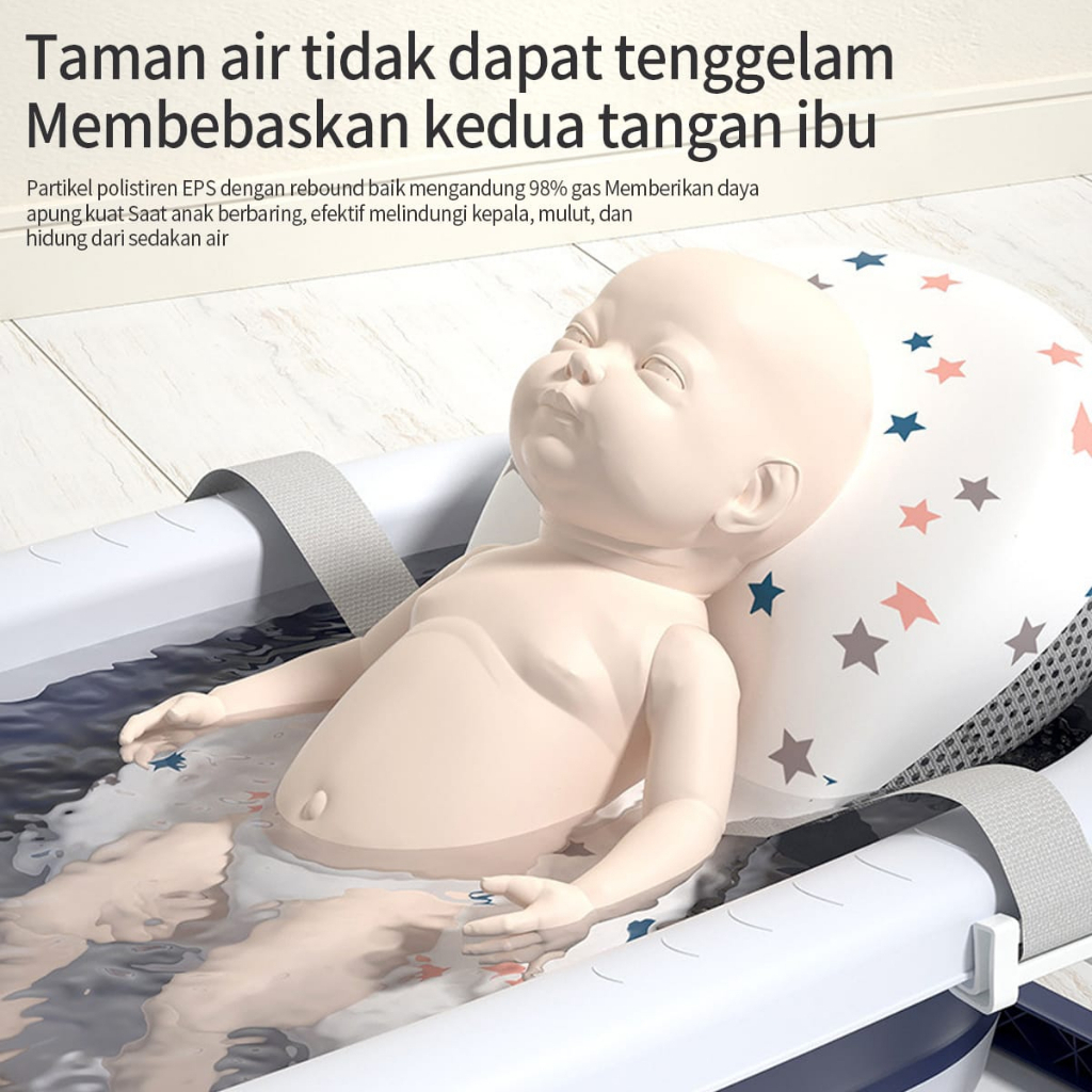 Mom Sun Foldable Baby Bath Tub TUB02 - Bak Mandi Lipat Bantal - Gambar 4