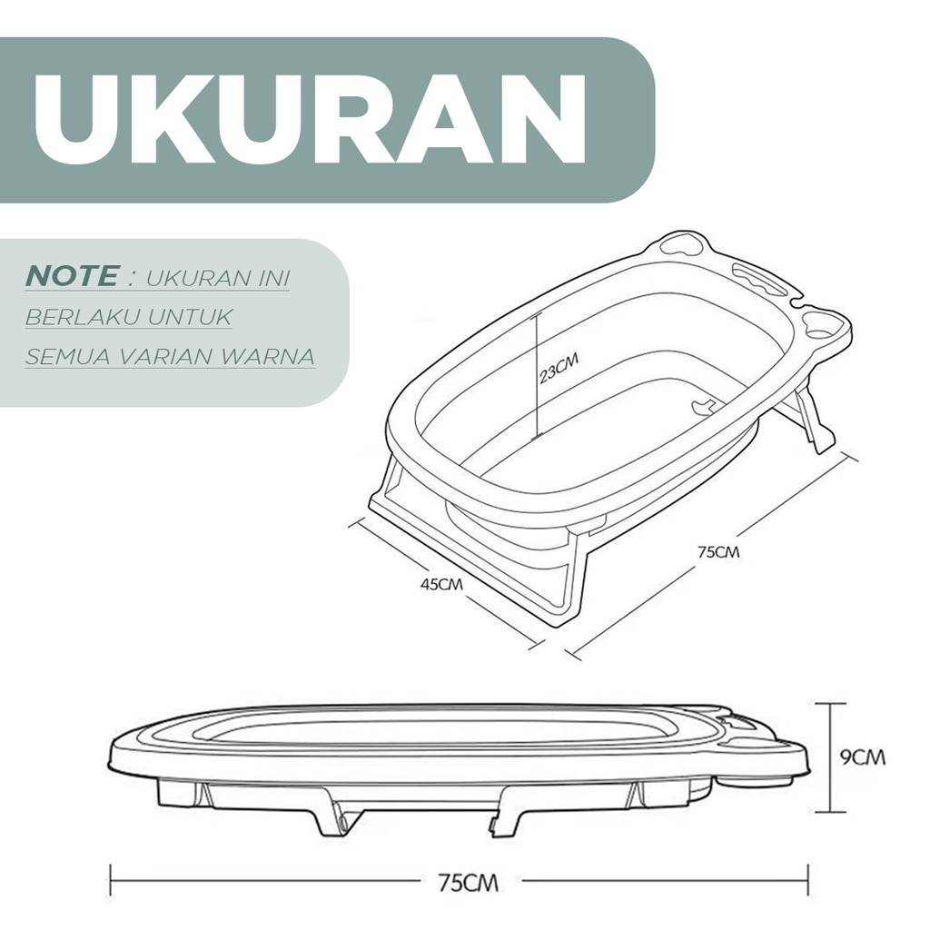 Mom Sun Foldable Baby Bath Tub TUB02 - Bak Mandi Lipat Bantal - Gambar 7