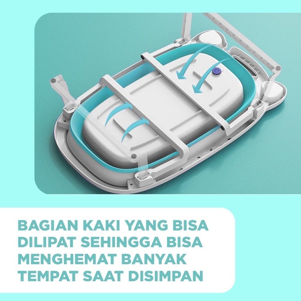 Mom Sun Foldable Baby Bath Tub TUB02 - Bak Mandi Lipat Bantal - Gambar 8