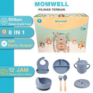 Momwell Set Alat Makan Silikon Bayi 8 in 1_2
