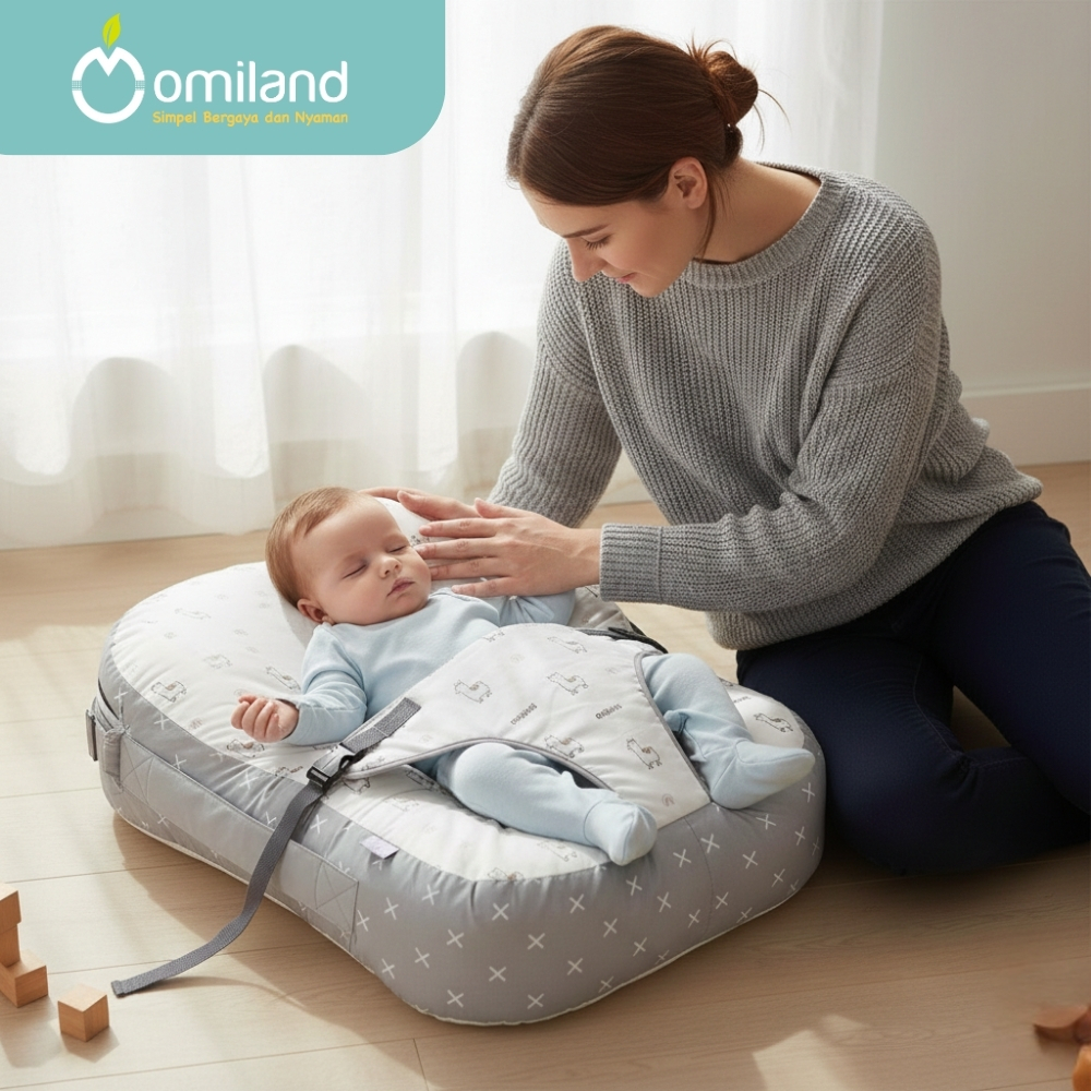 Omiland Sofa Bayi Multifungsi Alpaca Series Plus Bantal Dot Motif Hewan - Gambar 2