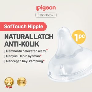 Pigeon SofTouch Nipple Wide Neck 1pcs - Dot Botol Susu Anti Kolik Original
