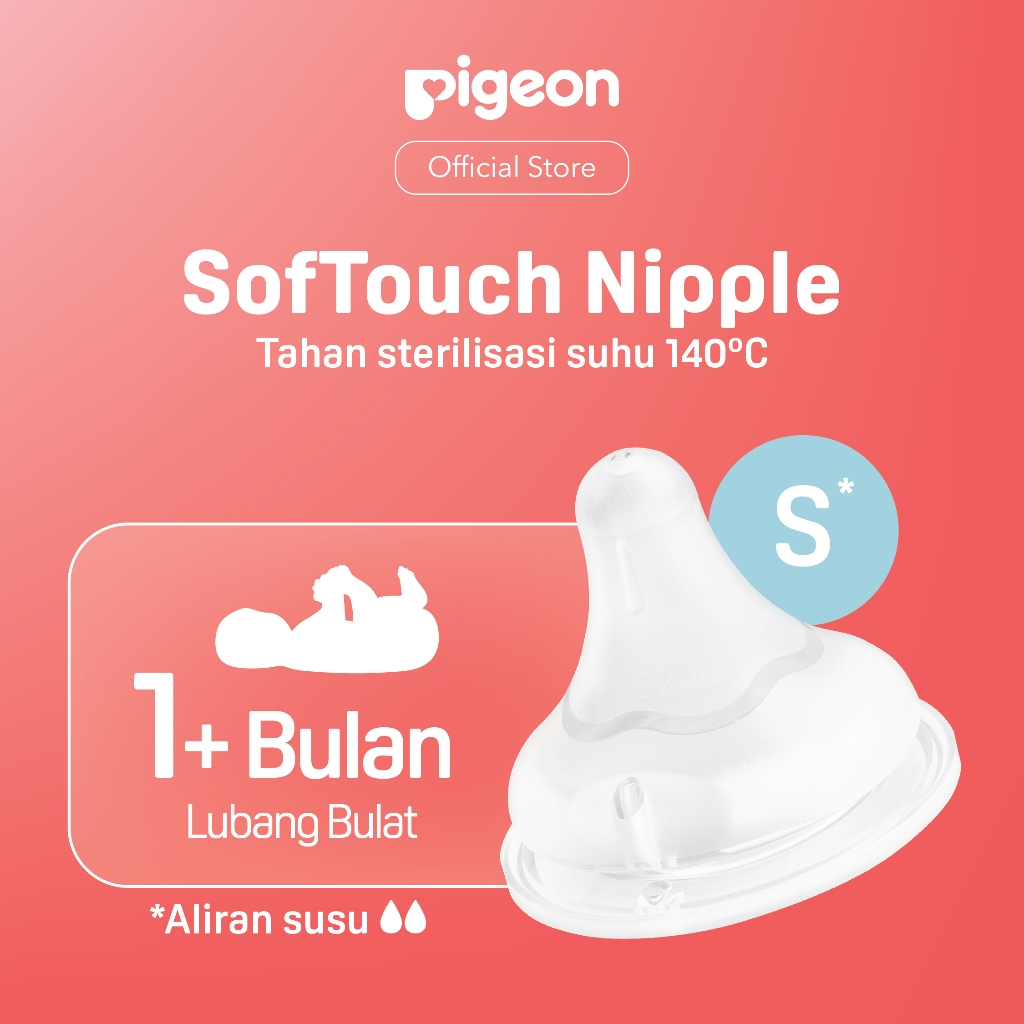Pigeon SofTouch Nipple Wide Neck 2pcs Box - Nipple Botol Bayi Anti Kolik - Gambar 3