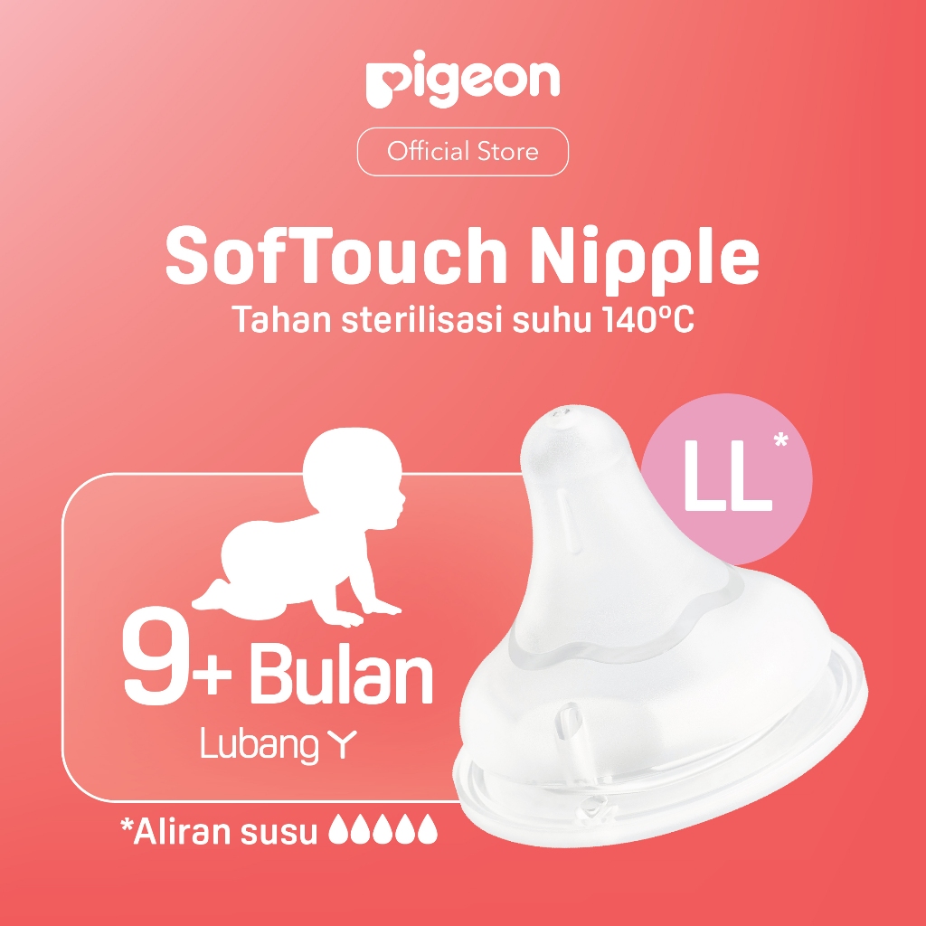Pigeon SofTouch Nipple Wide Neck 3pcs Blister - Nipple Botol Susu Anti Kolik - Gambar 3