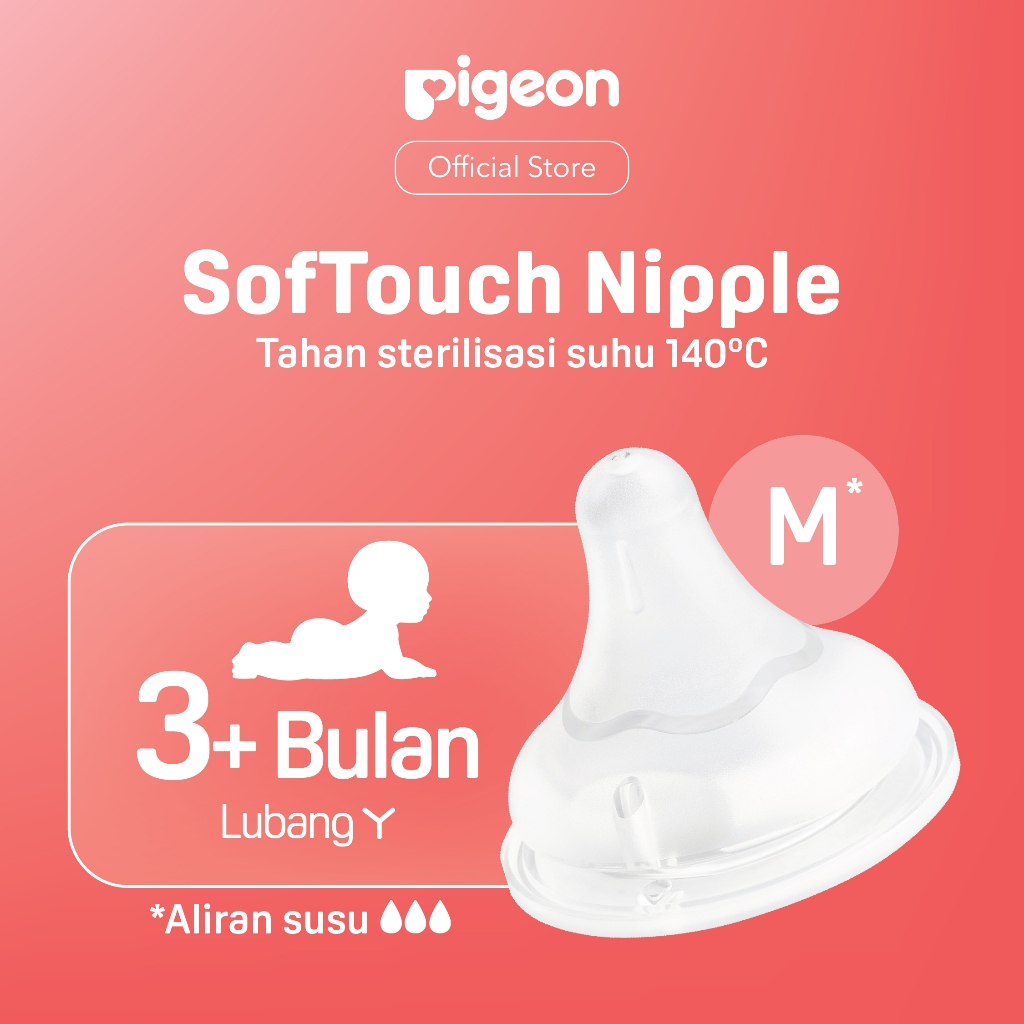 Pigeon SofTouch Nipple Wide Neck 3pcs Blister - Nipple Botol Susu Anti Kolik - Gambar 5
