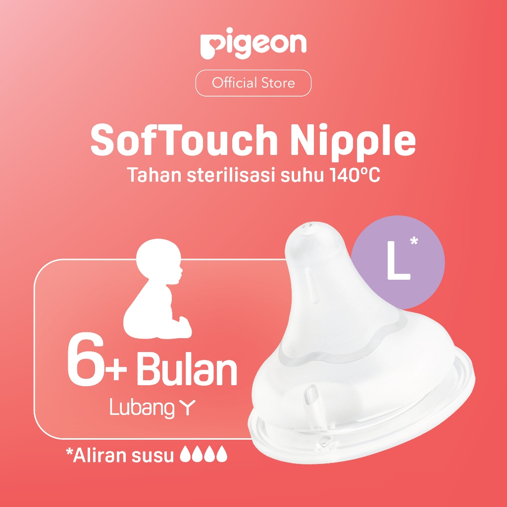 Pigeon SofTouch Nipple Wide Neck 3pcs Blister - Nipple Botol Susu Anti Kolik - Gambar 6