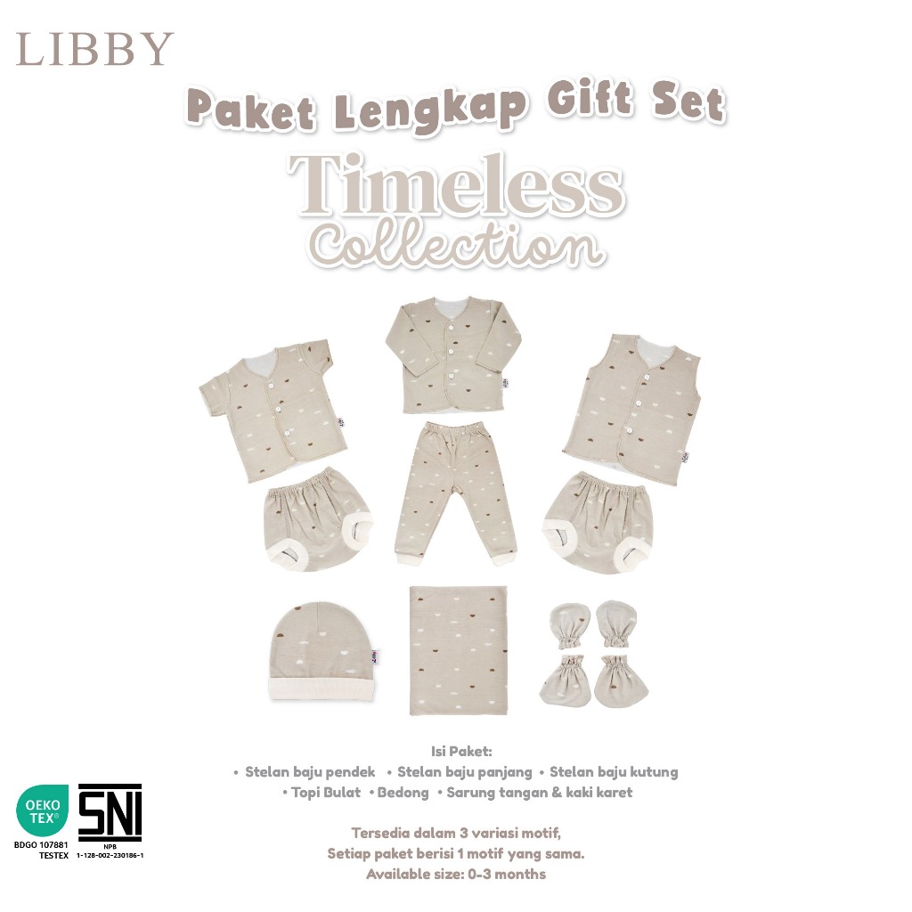 Paket Lahiran Baju Bayi Baru Lahir Libby Gift Set Newborn Timeless Collection - Gambar 3