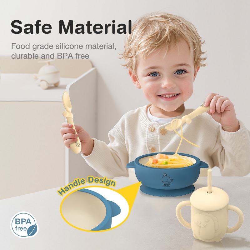 Paket Peralatan Makan Anak Dr.isla DBT05 Piring Sekat Cakar Kucing BPA Free - Gambar 3