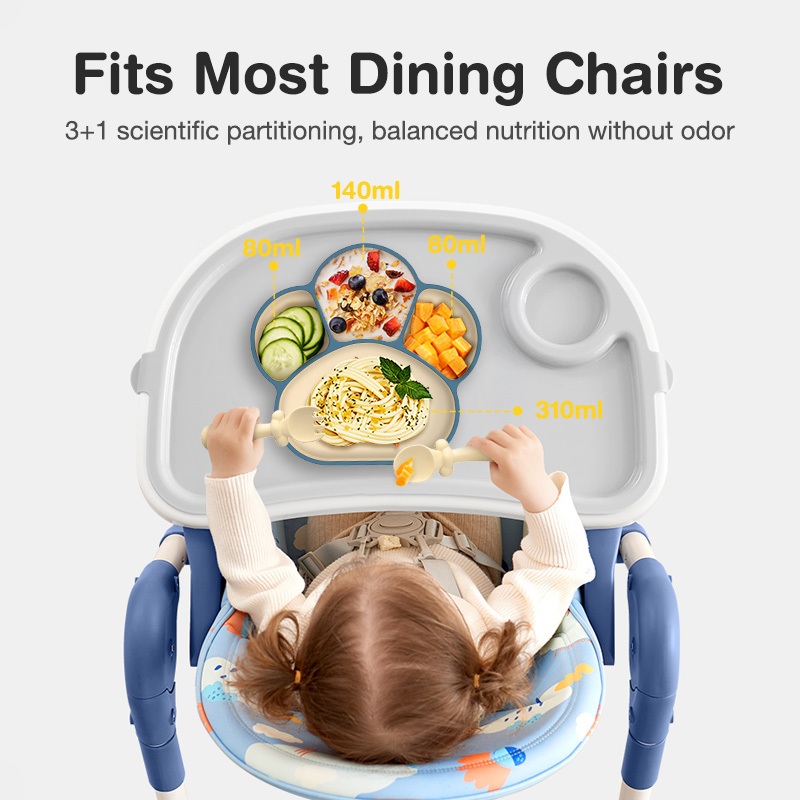 Paket Peralatan Makan Anak Dr.isla DBT05 Piring Sekat Cakar Kucing BPA Free - Gambar 4