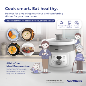 Sanwoo Electric Slow Cooker 2L ESC-2088 Panci Keramik Low Watt 175W (1)
