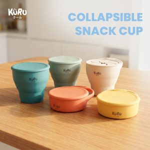 Wadah Camilan Anak Silikon Kuru SC10 Portable Snack Cup Food Grade BPA Free