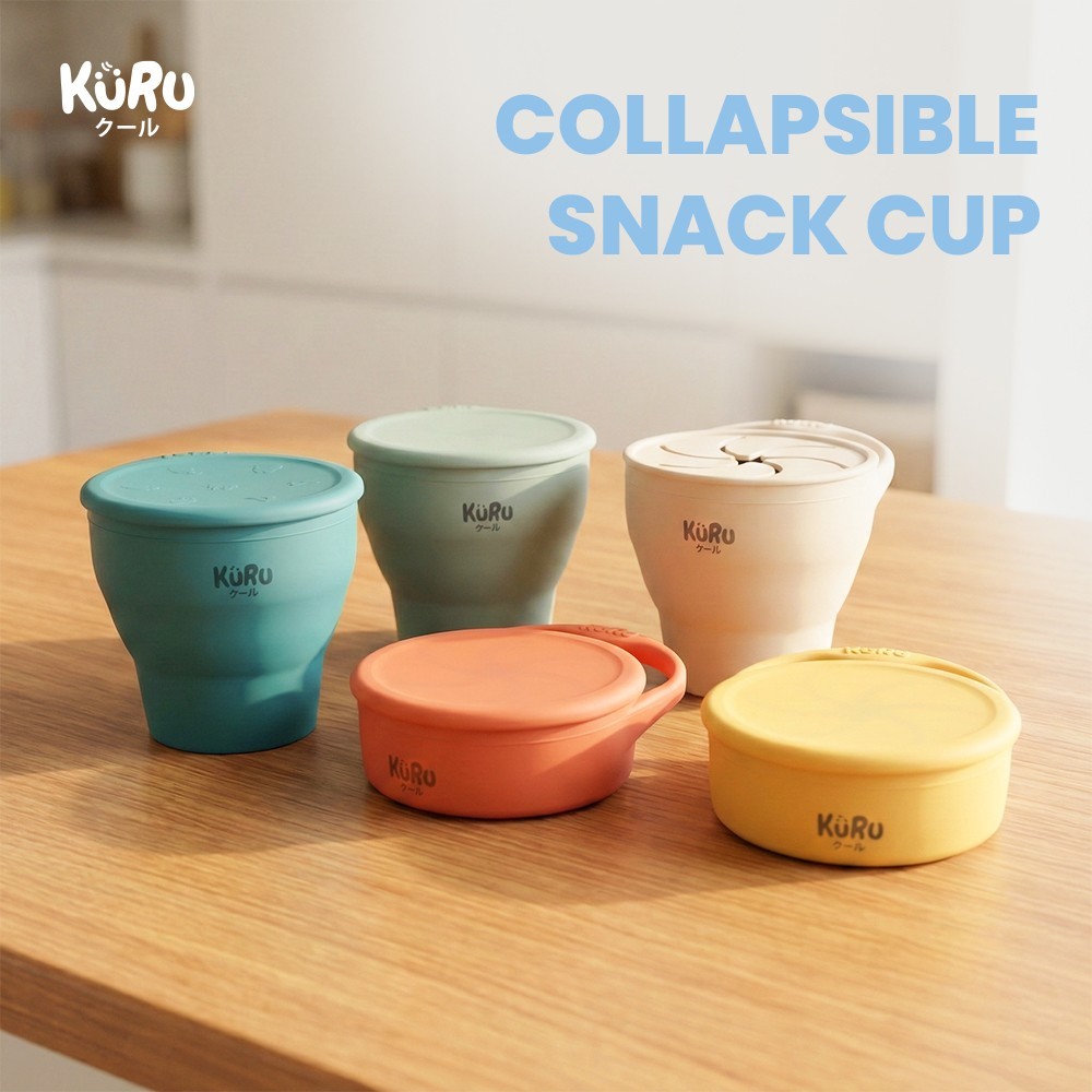 Wadah Camilan Anak Silikon Kuru SC10 Portable Snack Cup Food Grade BPA Free