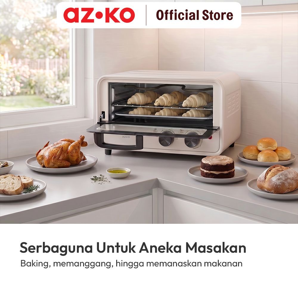 AZKO Kris Oven Toaster 12 Liter Mini Elektrik Low Watt Pemanggang Roti & Kue - Gambar 6