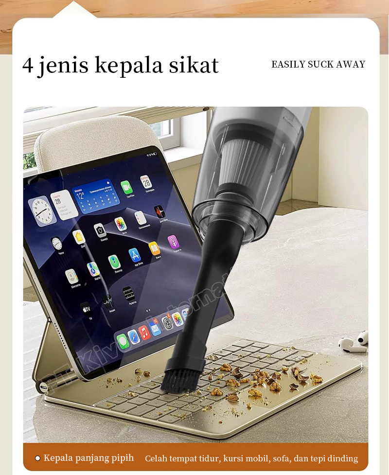 BASIKE Penyedot Debu Nirkabel 4 in 1 Portabel 30000Pa Seri LT1S - Gambar 14