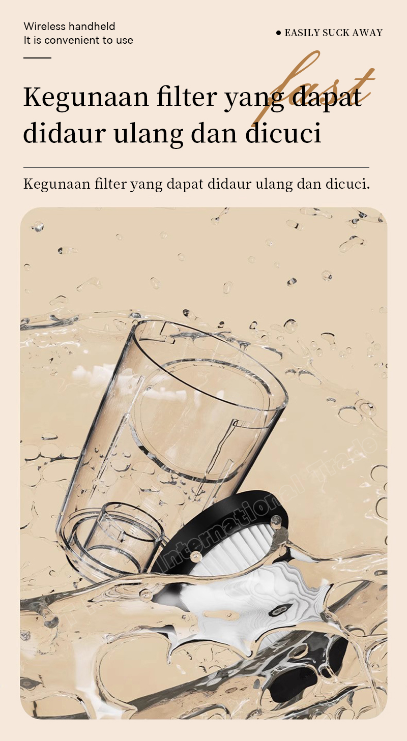BASIKE Penyedot Debu Nirkabel 4 in 1 Portabel 30000Pa Seri LT1S - Gambar 18