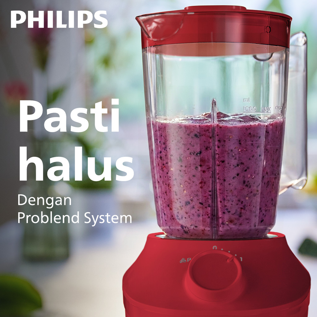 Blender Philips Plastik 1 Liter HR2042/13 Merah - Mesin Jus & Dry Mill Serbaguna Terbaik - Gambar 7