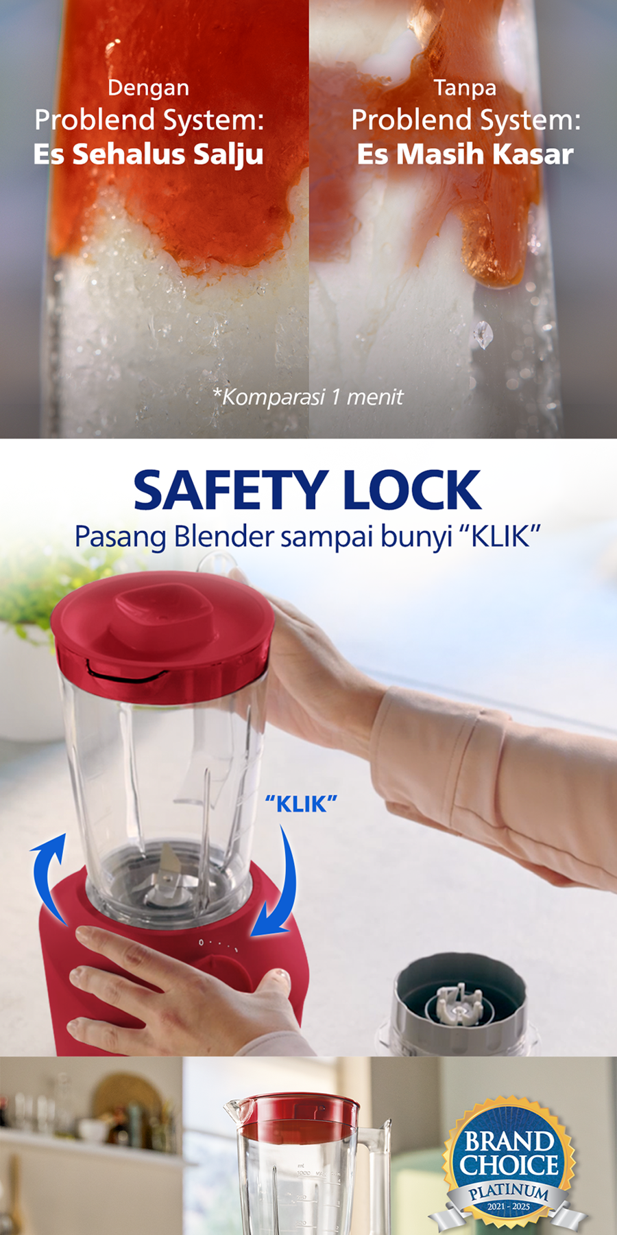 Blender Philips Plastik 1 Liter HR2042/13 Merah - Mesin Jus & Dry Mill Serbaguna Terbaik - Gambar 8