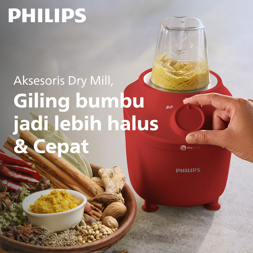 Blender Philips Plastik 1 Liter HR2042/13 Merah - Mesin Jus & Dry Mill Serbaguna Terbaik - Gambar 9